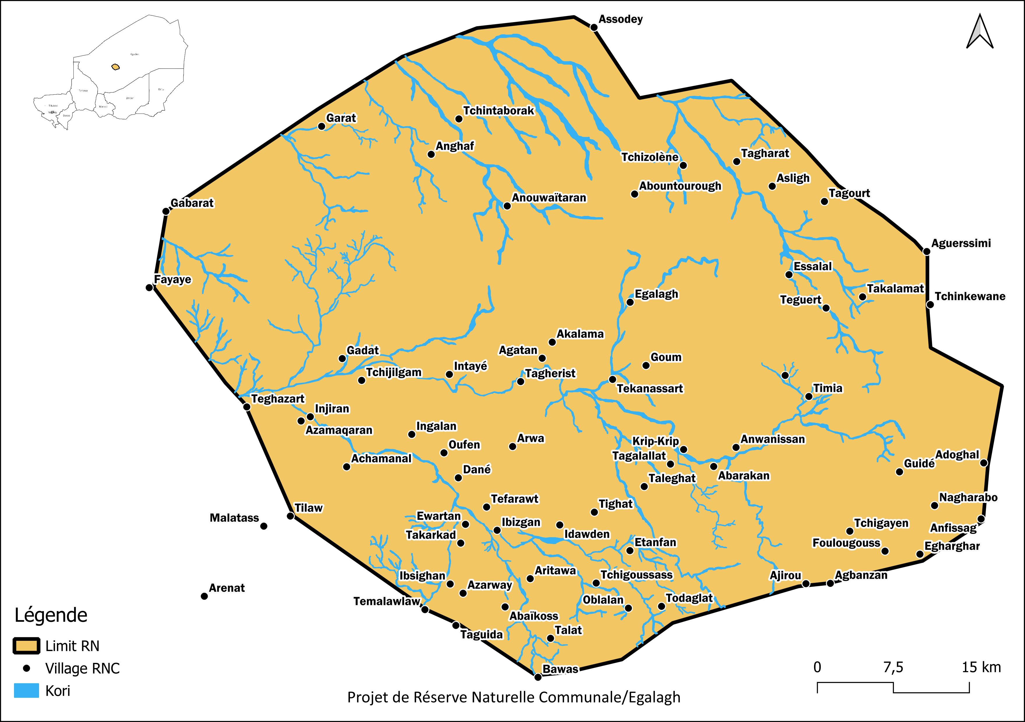 Carte de la Réserve Mont Egalagh